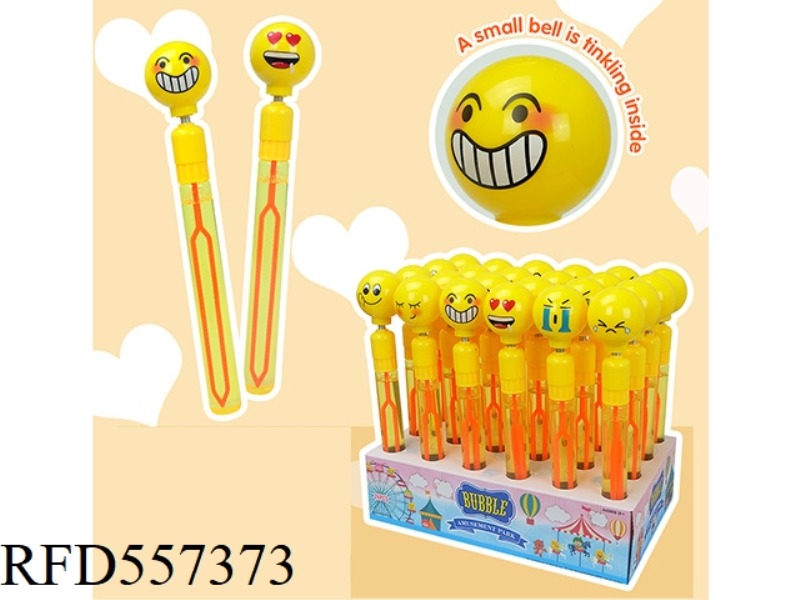 27.5CMQQ EMOJI BELL BUBBLE WAND 24PCS