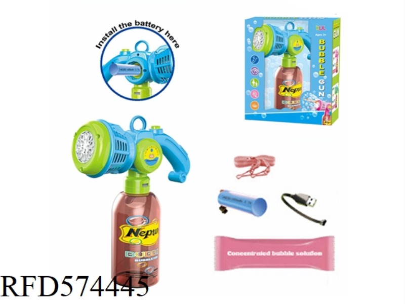 FIRE BUBBLE GUN (RECHARGEABLE VERSION) PINK/BLUE