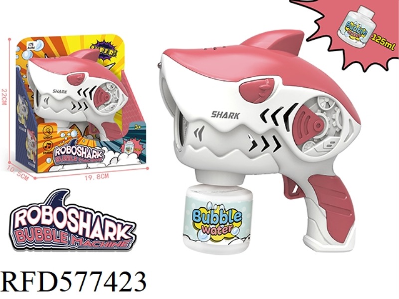 FULLY AUTOMATIC MECHANICAL SHARK BUBBLE GUN (5 HOLES) RED