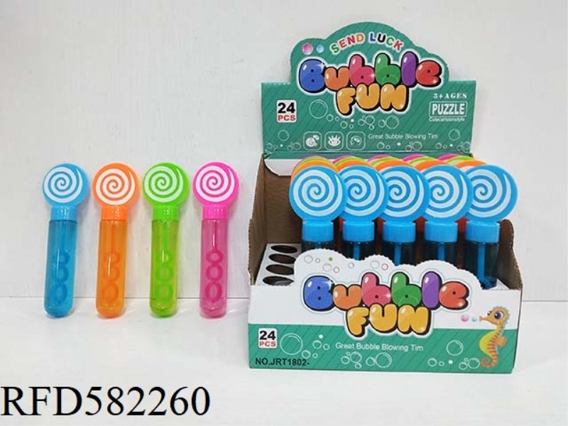 FAN LOLLIPOP BUBBLE STICK 24PCS