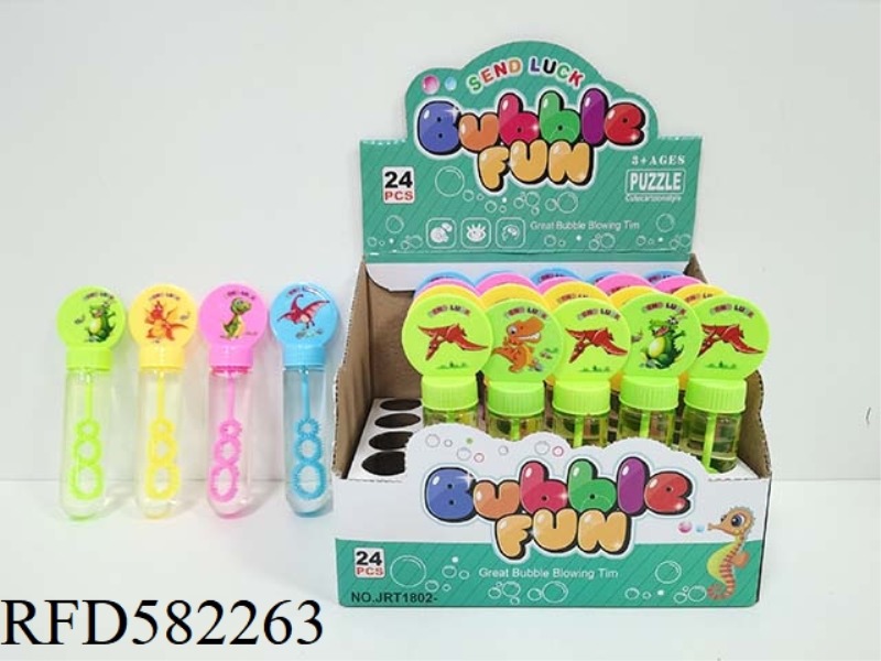 FAN ROUND DINOSAUR BUBBLE WAND 24PCS