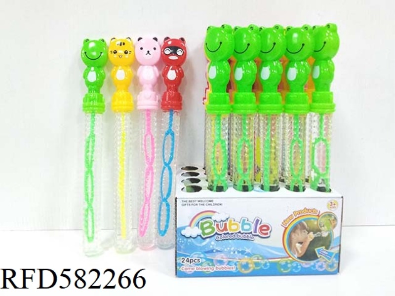 26CM FOUR-COLOR FROG MIXED BUBBLE WAND 24PCS