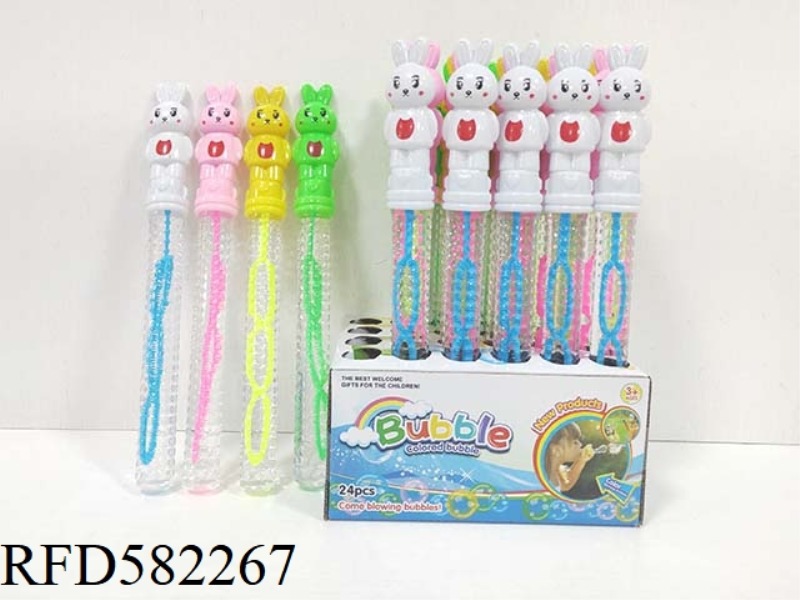 26CM WHITE RABBIT BUBBLE WAND 24PCS