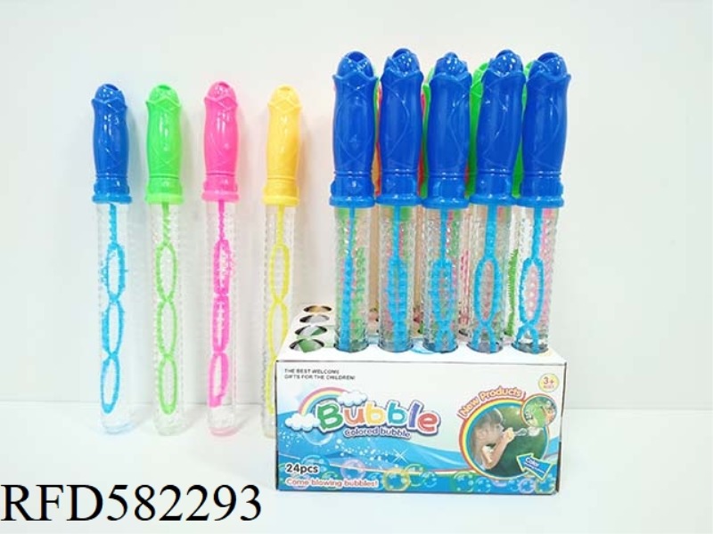 26CM FOUR-COLOR ROSE MIXED BUBBLE WAND 24PCS