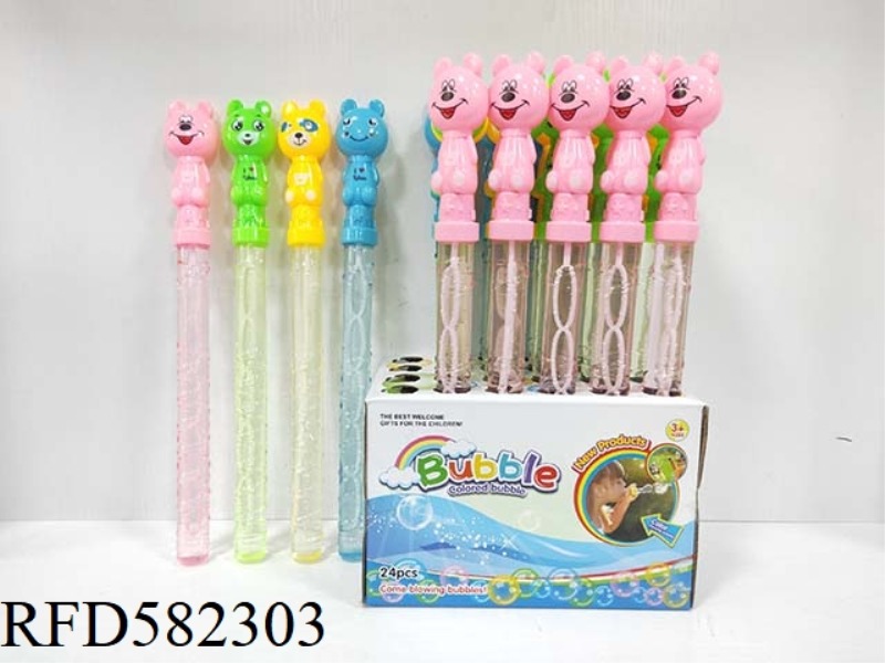 FOUR CARTOON BEAR BUBBLE STICKS 24PCS