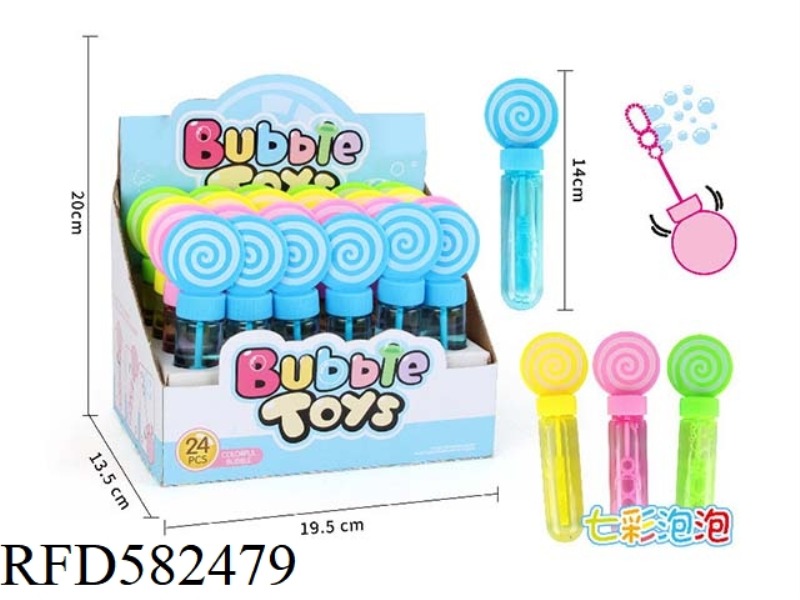14CM LOLLIPOP BUBBLE STICK (MINI) 24PCS