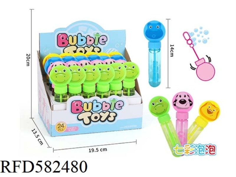 14CM CARTOON ANIMAL BUBBLE WAND (MINI) 24PCS