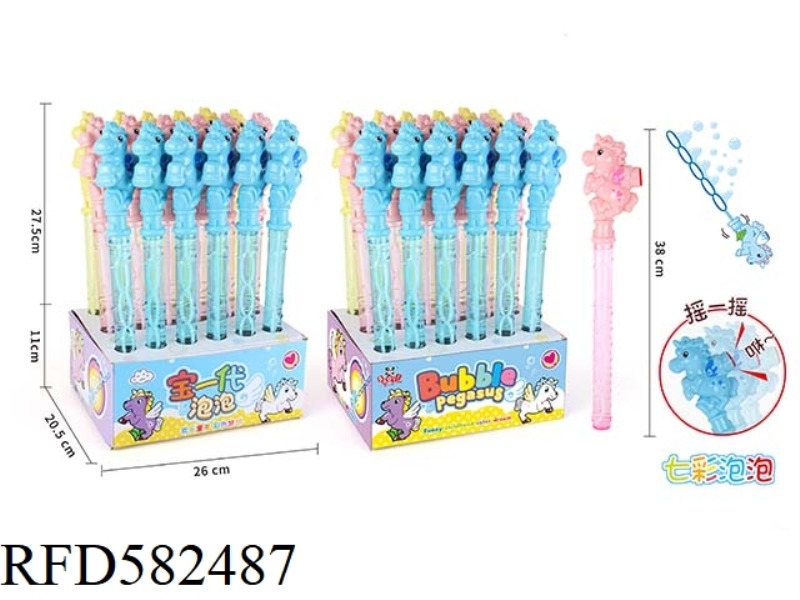 38CM WITH SHAKE WHISTLE - PEGASUS BUBBLE WAND 18PCS