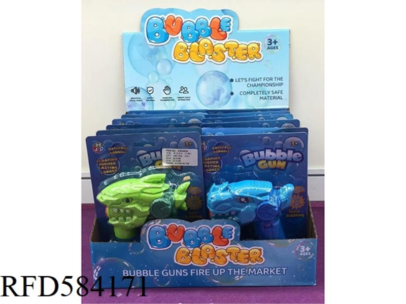 ELECTRIC LIGHT MECHANICAL DINOSAUR BUBBLE GUN 12PCS