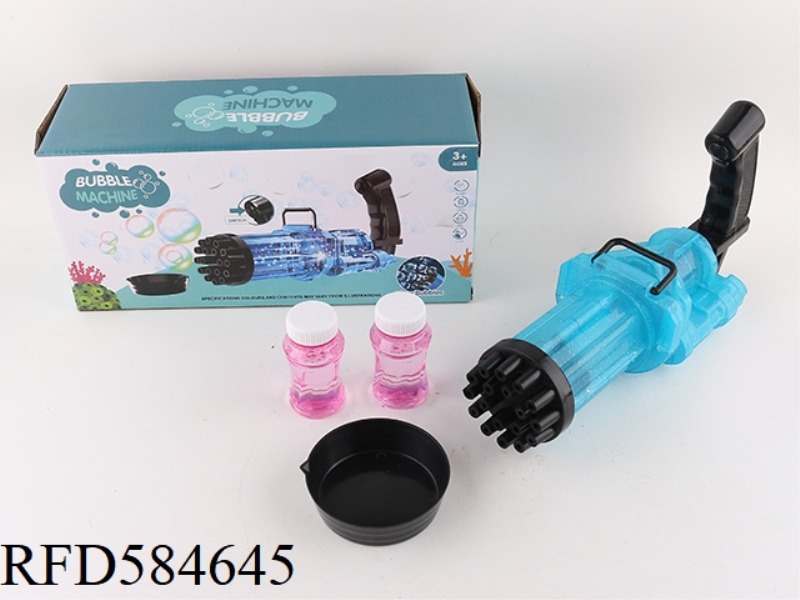 TRANSPARENT BULLY 18-HOLE ELECTRIC BUBBLE GATLIN + LIGHT (2 WATER: 60ML)