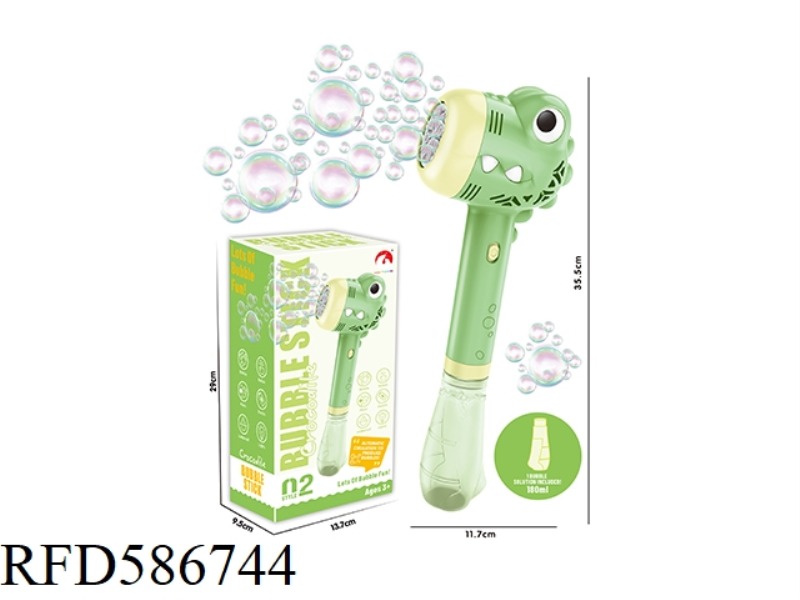 SOUND AND LIGHT ALLIGATOR BUBBLE WAND