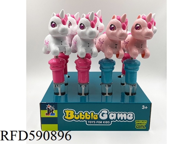 40ML UNICORN ROCKING BUBBLE STICK 12PCS