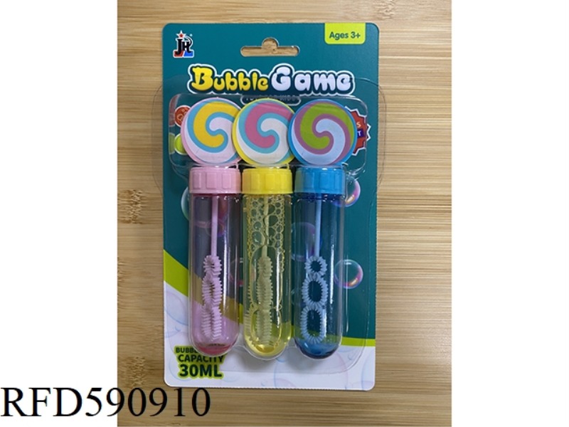 3PCS LOLLIPOP BUBBLE STICK 30ML