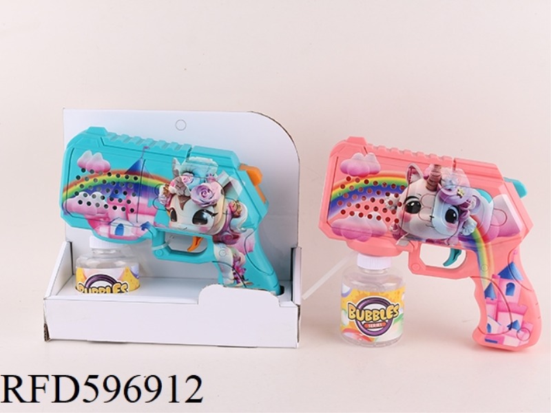 10-HOLE UNICORN BUBBLE GUN +1 BOTTLE OF 90ML WATER