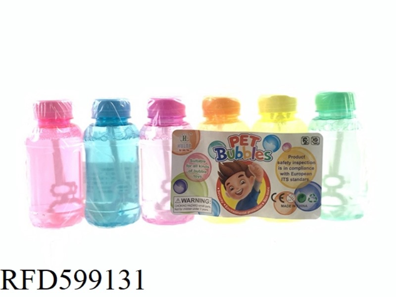 6 BOTTLES OF BUBBLE WAND 125ML&6PCS