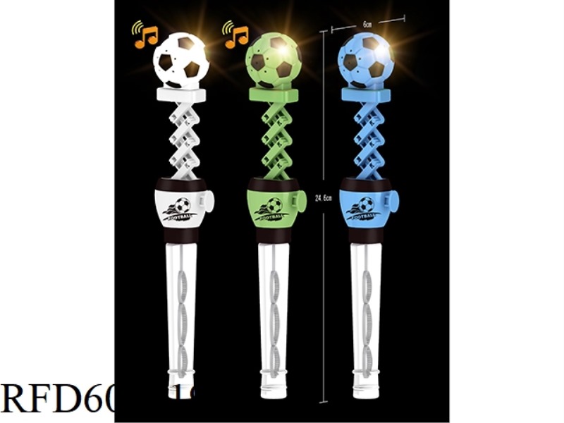 LIGHT MUSIC FOOTBALL TELESCOPIC BUBBLE WAND 24PCS