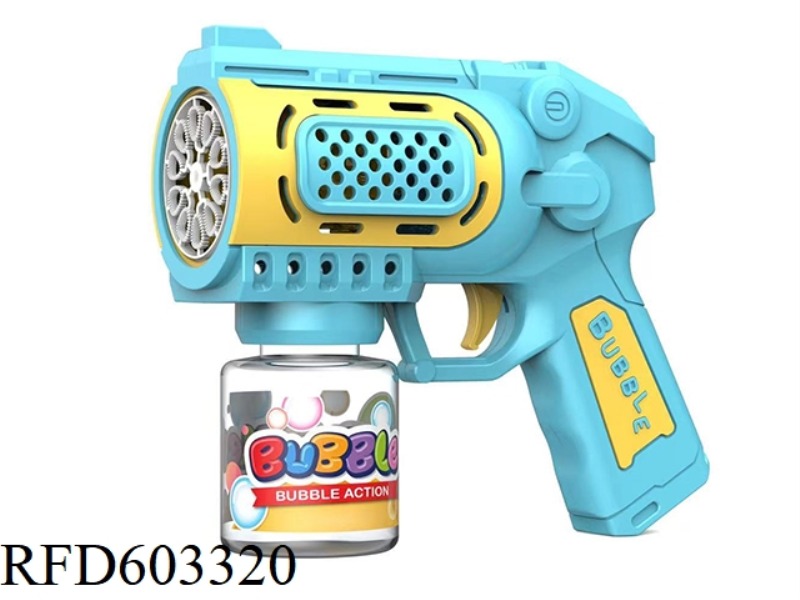 10-WELL ELECTRIC BUBBLE GUN WITH LIGHTS