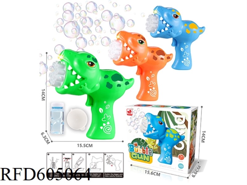 POROUS DINOSAUR ELECTRIC BUBBLE GUN