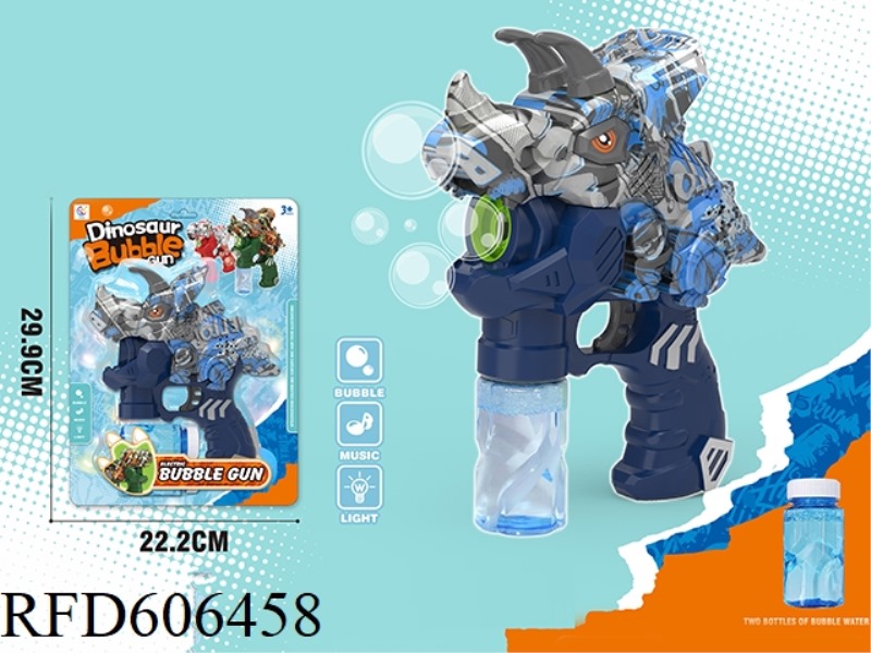 WATER TRANSFER PAINTING GRAFFITI DINOSAUR ELECTRIC BUBBLE GUN (TRICERATOPS)