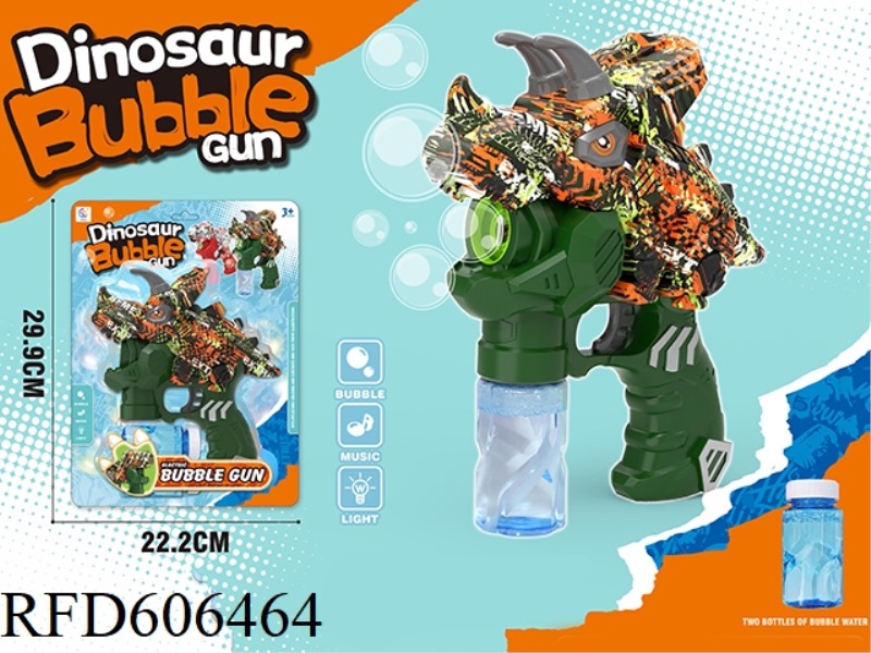 WATER TRANSFER PAINTING GRAFFITI DINOSAUR ELECTRIC BUBBLE GUN (TRICERATOPS)