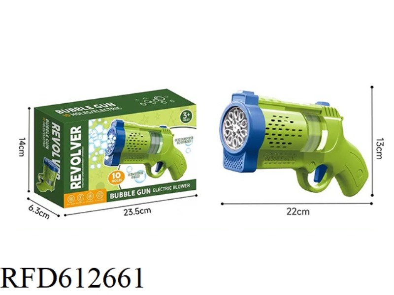 10-HOLE ELECTRIC REVOLVER BUBBLE GUN