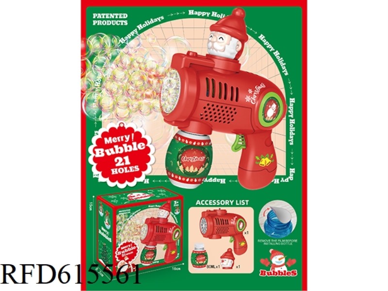21 HOLE SANTA ROTATING LIGHT BUBBLE MACHINE (NO ELECTRICITY INCLUDED)