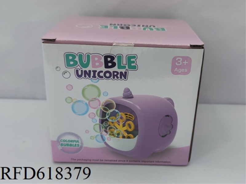 LAMPLESS ELECTRIC UNICORN BUBBLE MACHINE