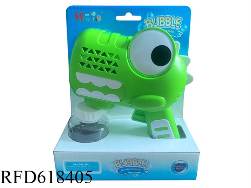 DINOSAUR TEN-HOLE BUBBLE GUN WITH A BOTTLE OF 80ML WATER (NO LIGHT MUSIC)