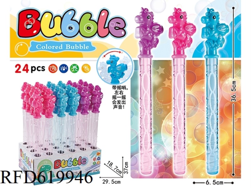 37CM PEGASUS BUBBLE WAND WITH WHISTLE