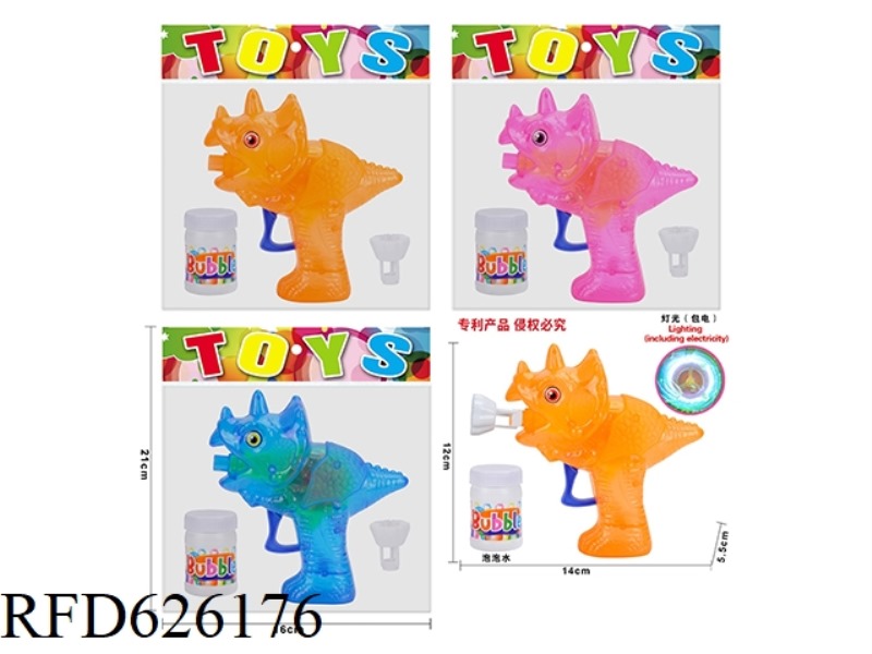 TRICERATOPS BUBBLE GUN WITH LIGHTS