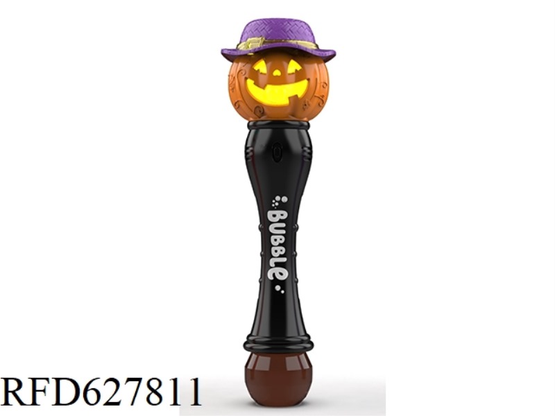 ELECTRIC HALLOWEEN PUMPKIN BUBBLE WAND (WITH LIGHTS AND MUSIC)