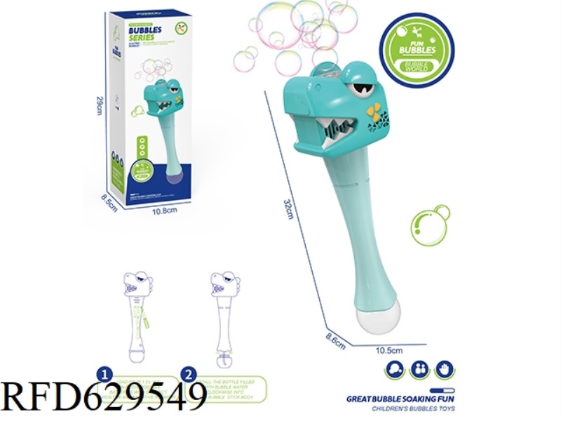6-HOLE LARGE BUBBLE WITH WINGS DINOSAUR BUBBLE STICK