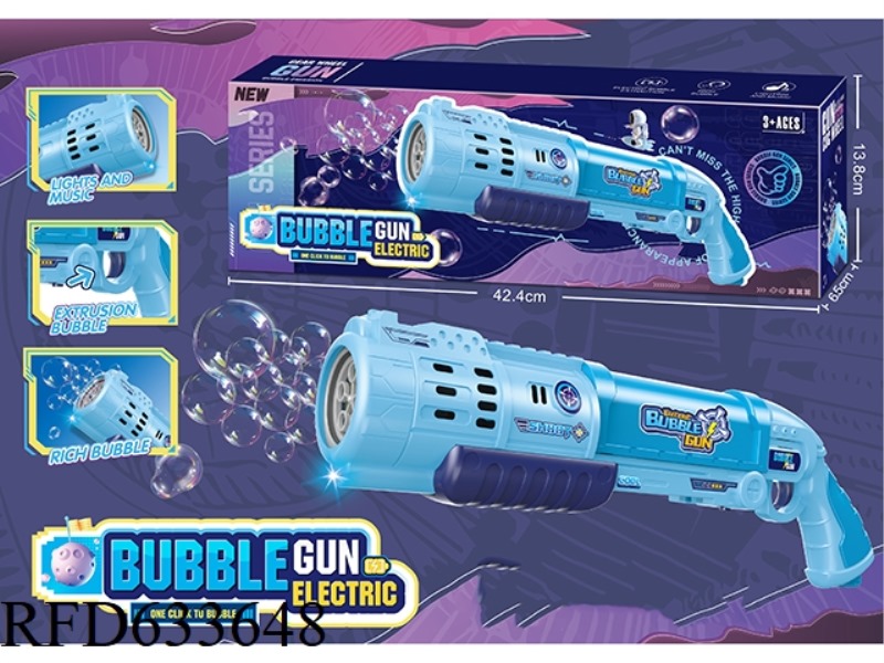 10 HOLE LARGE BLUE ELECTRIC RIFLE BUBBLE GUN + COOL LIGHTING MUSIC