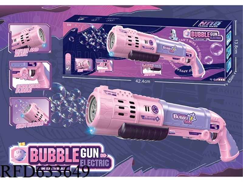 10 HOLE LARGE PURPLE ELECTRIC RIFLE BUBBLE GUN + COOL LIGHTING MUSIC