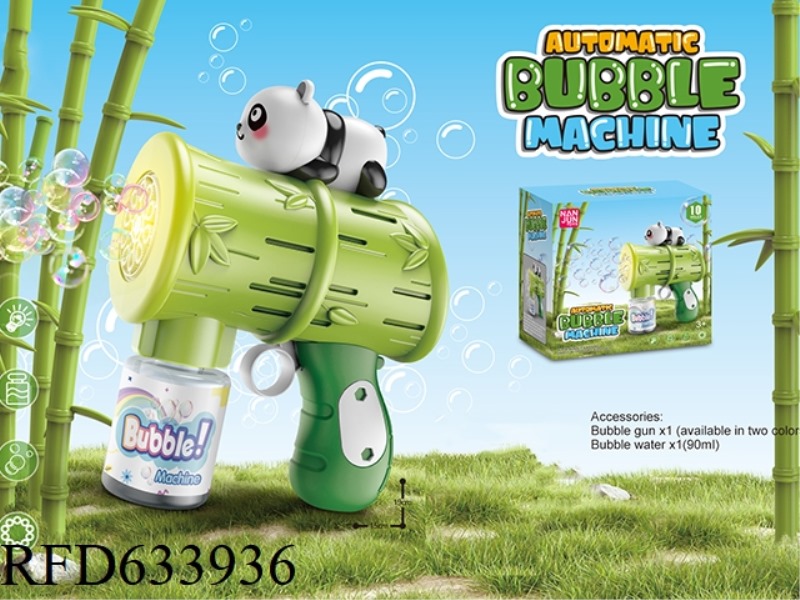 10 HOLE PANDA BUBBLE GUN WITH LIGHTS