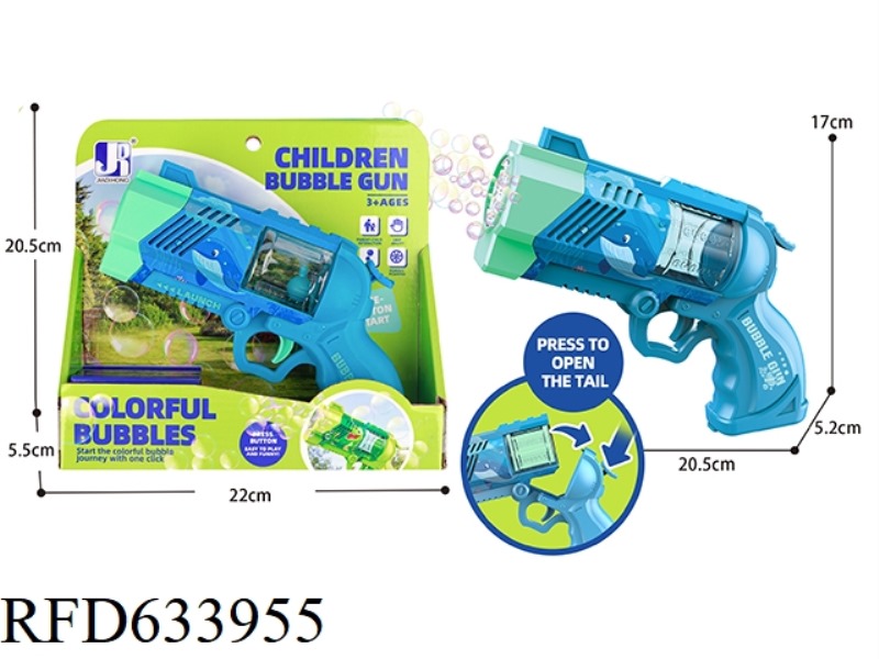 ELECTRIC 8-HOLE LIGHT MARINE THEMED REVOLVER BUBBLE GUN