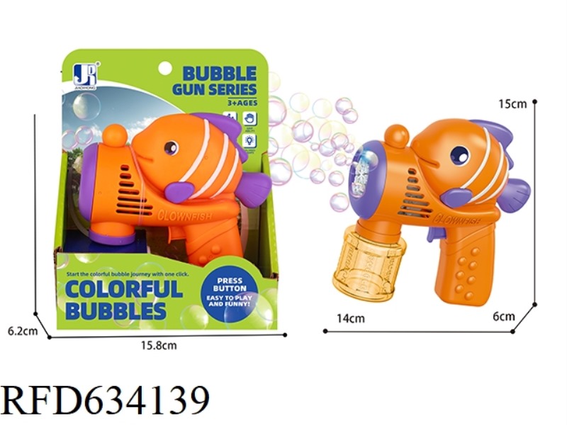 8-HOLE LIGHT CLOWN FISH BUBBLE GUN