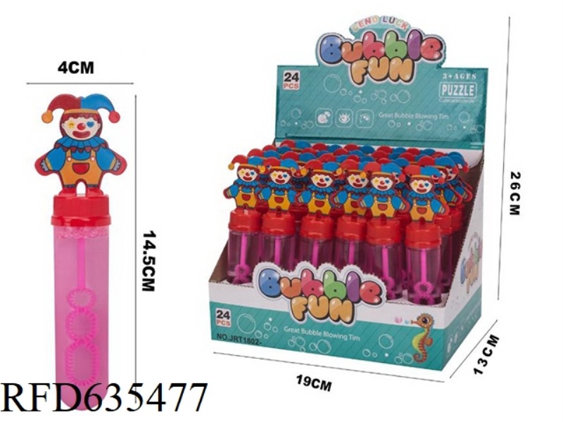 CLOWN BUBBLE WAND 24PCS
