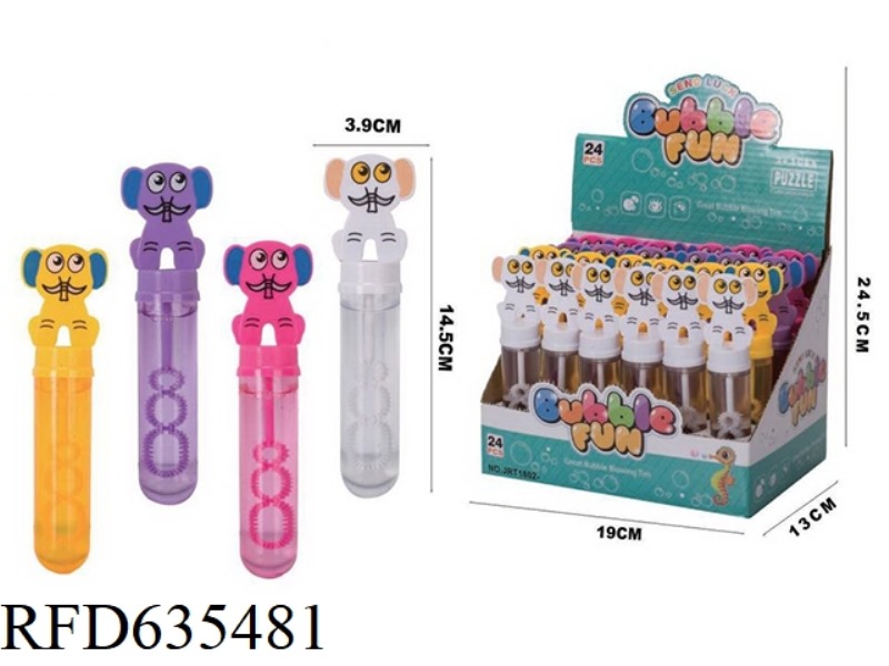BABY ELEPHANT BUBBLE WAND 24PCS