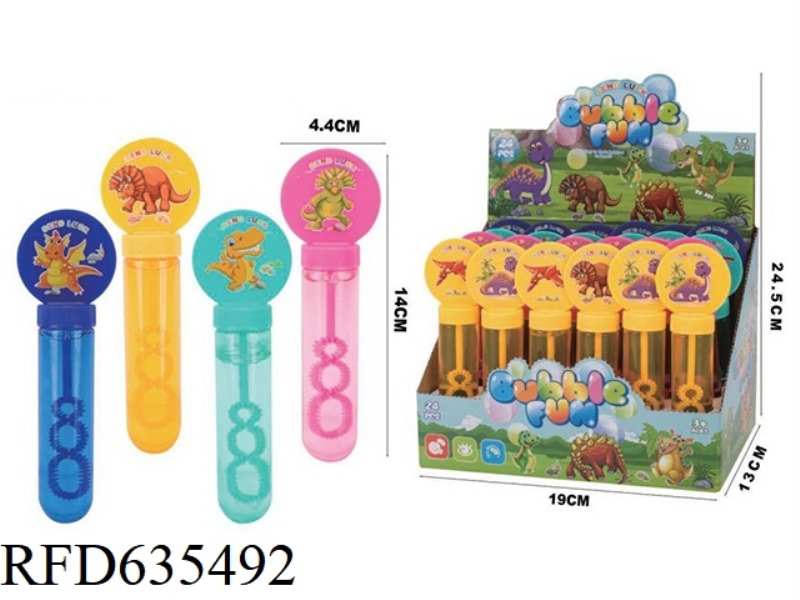 DINOSAUR ROUND BUBBLE WAND 24PCS