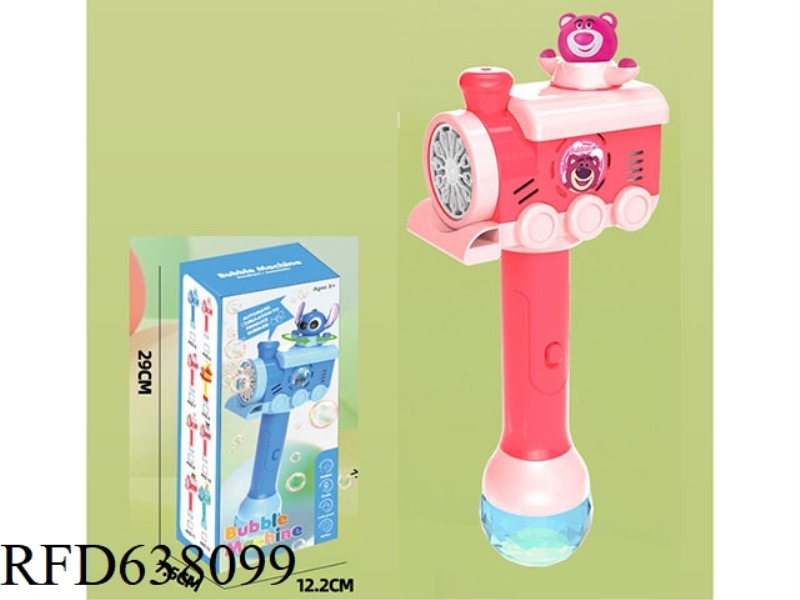 STRAWBERRY BEAR SELF-ROTATING ELECTRIC BUBBLE WAND