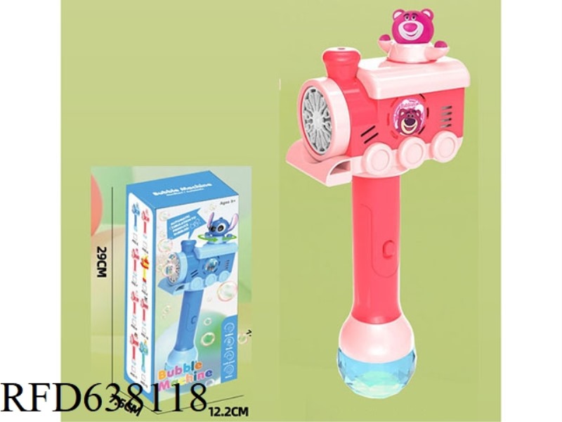 LIGHTS MUSIC STRAWBERRY BEAR AUTOMATIC ROTATING ELECTRIC BUBBLE WAND