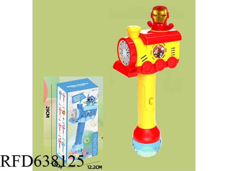 LIGHT MUSIC IRON MAN AUTOMATIC SPINNING ELECTRIC BUBBLE WAND