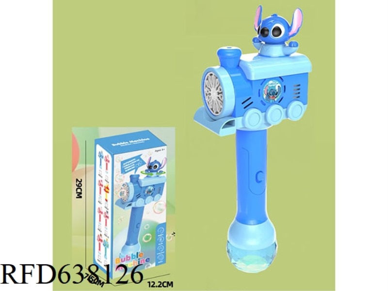 LIGHT MUSIC BLUE STITCH AUTOMATIC ROTATING ELECTRIC BUBBLE WAND
