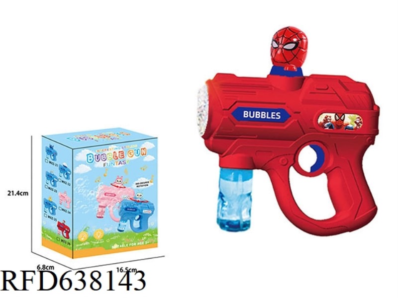 SPIDER-MAN AUTOMATIC SPINNING ELECTRIC BUBBLE GUN