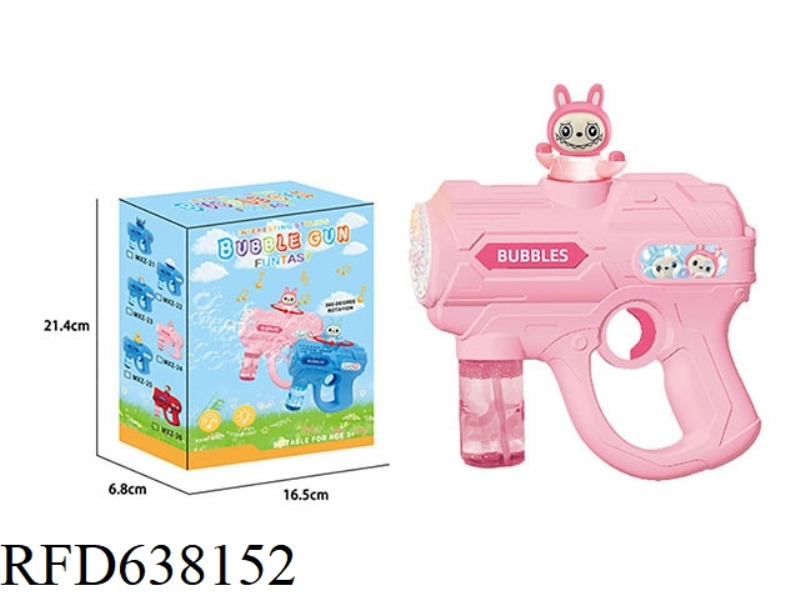LIGHT MUSIC PINK LAB AUTOMATIC ROTATING ELECTRIC BUBBLE GUN