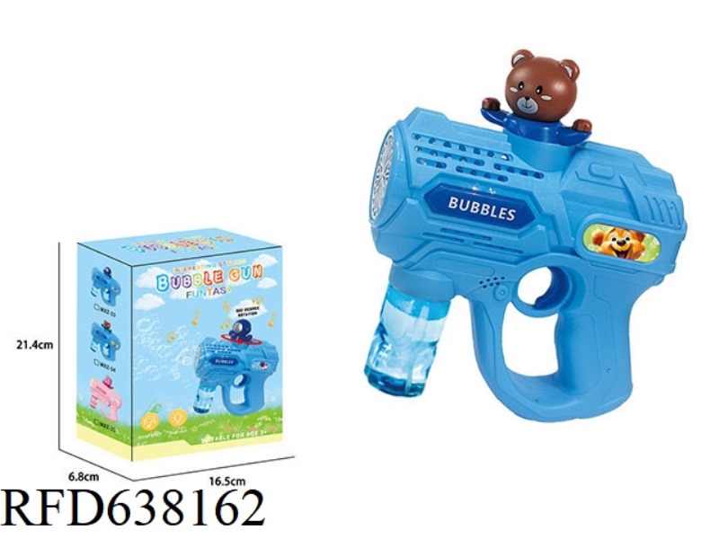 LIGHT MUSIC BEAR AUTOMATIC ROTATING ELECTRIC BUBBLE GUN