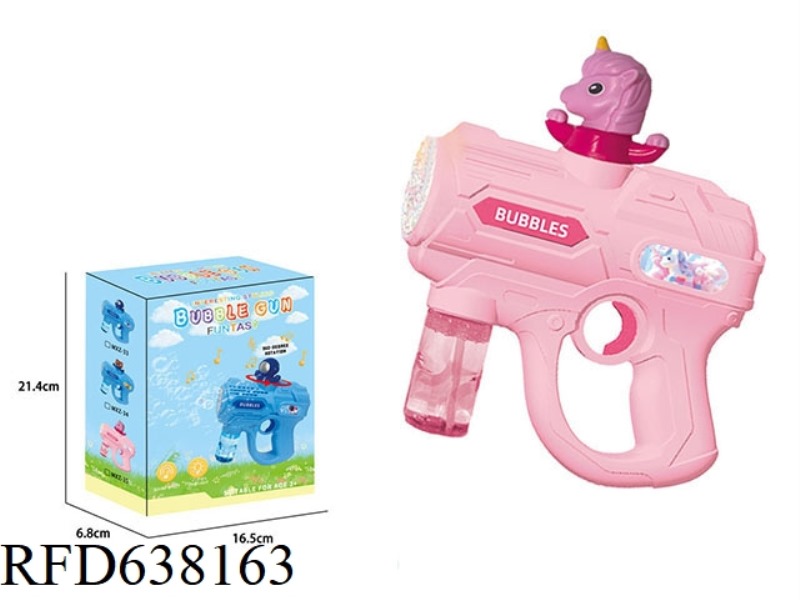 LIGHT MUSIC PONY AUTOMATIC ROTATING ELECTRIC BUBBLE GUN