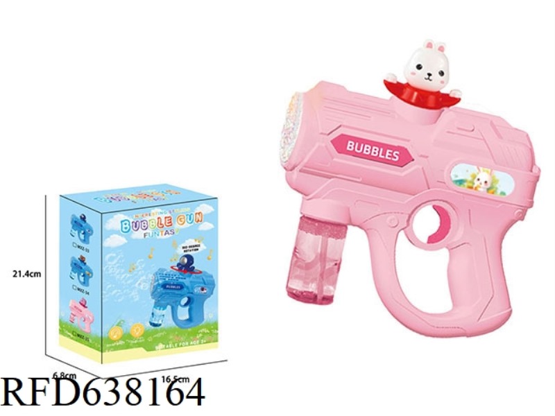 LIGHT MUSIC RABBIT AUTOMATIC ROTATING ELECTRIC BUBBLE GUN