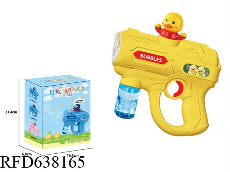 LIGHTS MUSIC DUCK AUTOMATIC ROTATING ELECTRIC BUBBLE GUN